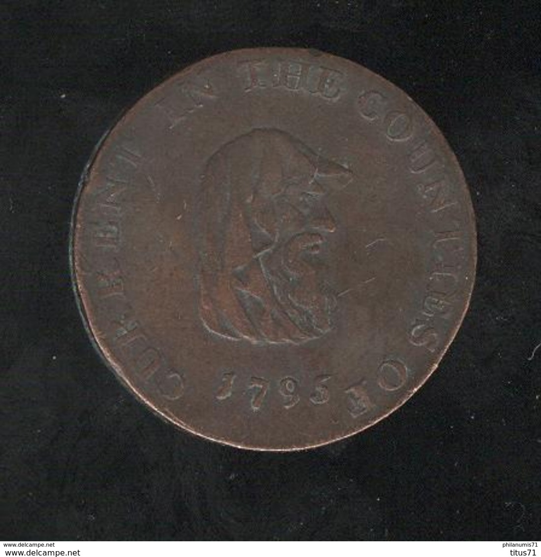 ½ Penny Cambridgeshire - Industry Has Its Sure Reward - 1795 - TTB - Monetari/ Di Necessità