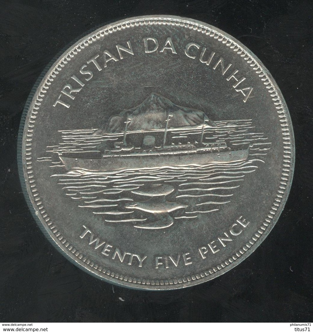 25 Pence Tristan Da Cunha - CC Jubilé D'argent - 1977 - Colonies