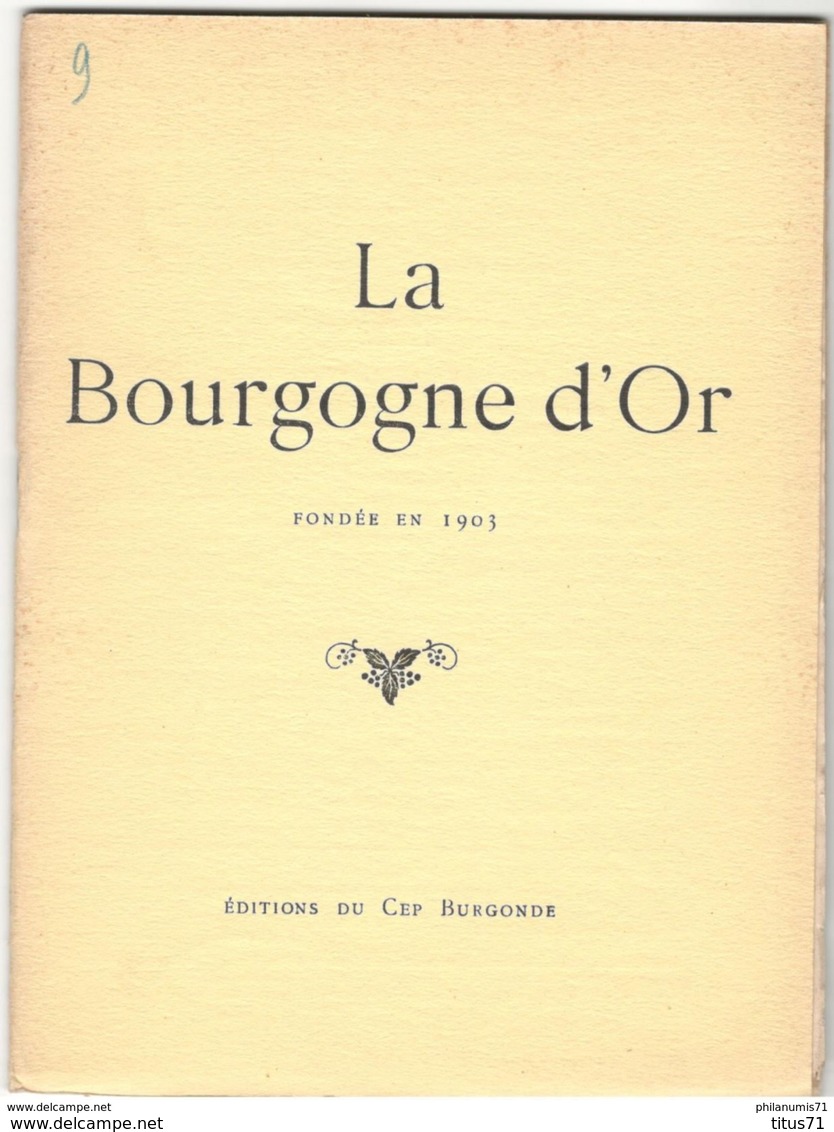 Revue La Bourgogne D'Or - Nouvelle Série N° 9 - Juin 1927 - Bourgogne