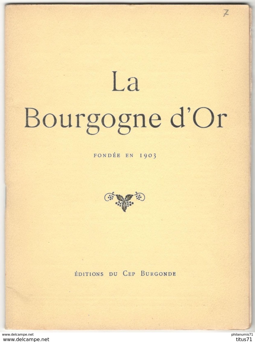 Revue La Bourgogne D'Or - Nouvelle Série N° 7 - Avril 1927 - Bourgogne