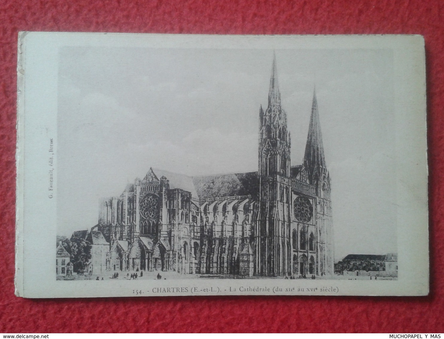 TARJETA MÚLTIPLE TIPO POSTAL POSTCARD CARTE POSTALE CHARTRES FRANCIA FRANCE LA CATEDRAL CATHÉDRALE VARIAS VISTAS VER FOT - Chartres