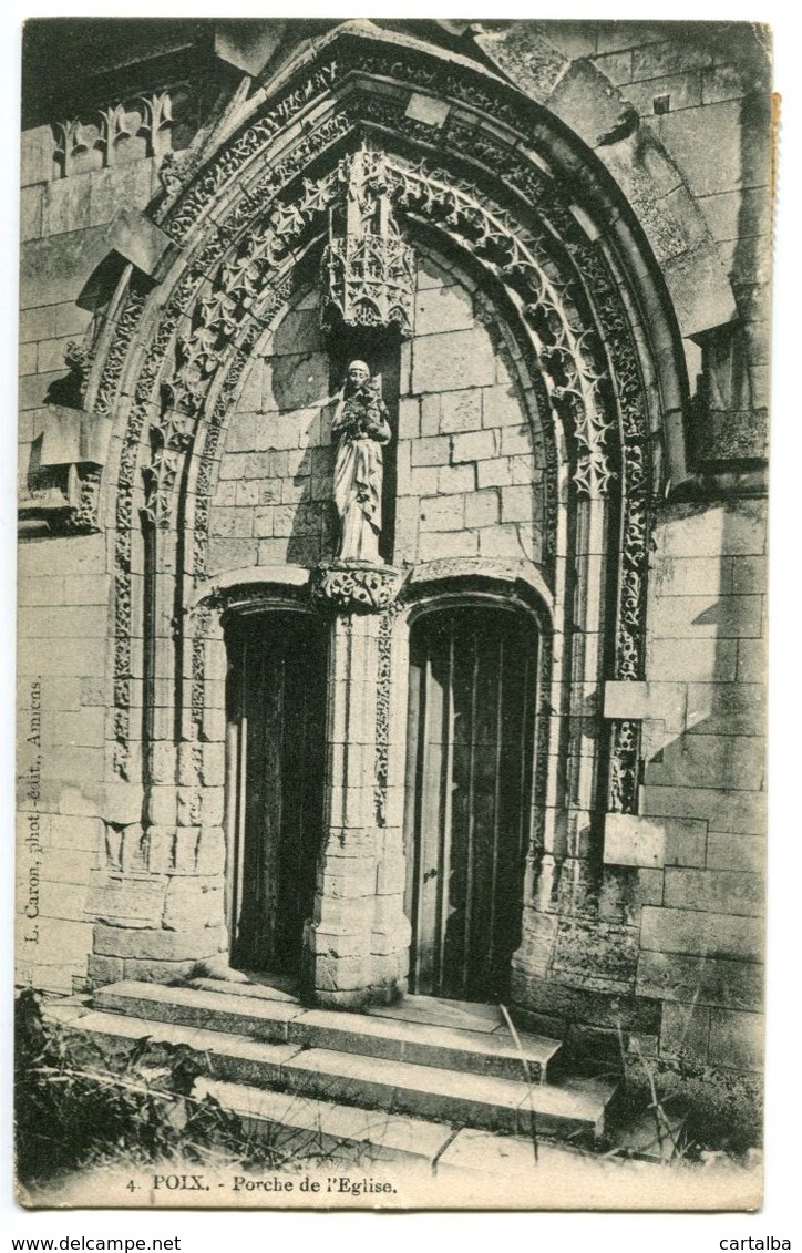 CPA 80 Somme Poix Porche De L'Eglise - Poix-de-Picardie