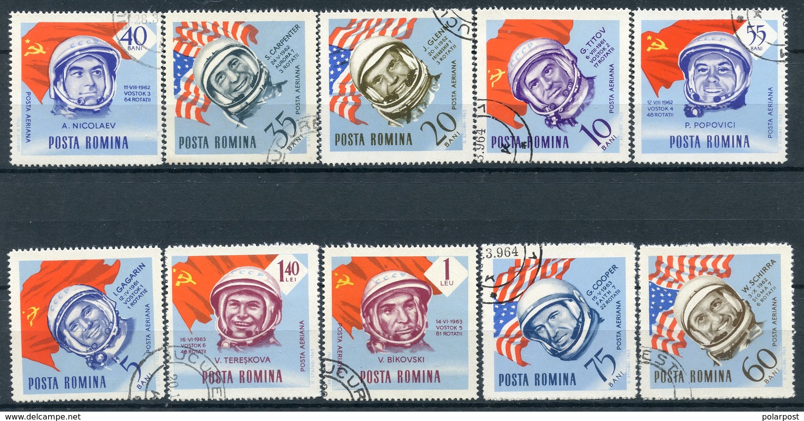 Y85 ROMANIA 1964 2238-2247 Space Travel. The First Cosmonauts Of The USSR And The USA. Space - Europe