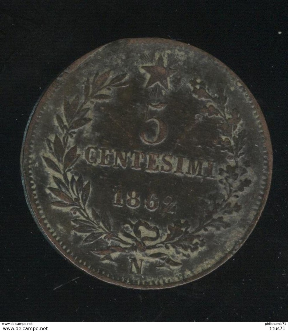 5 Centesimi Italie 1862 - TTB+ - 1861-1878 : Victor Emmanuel II