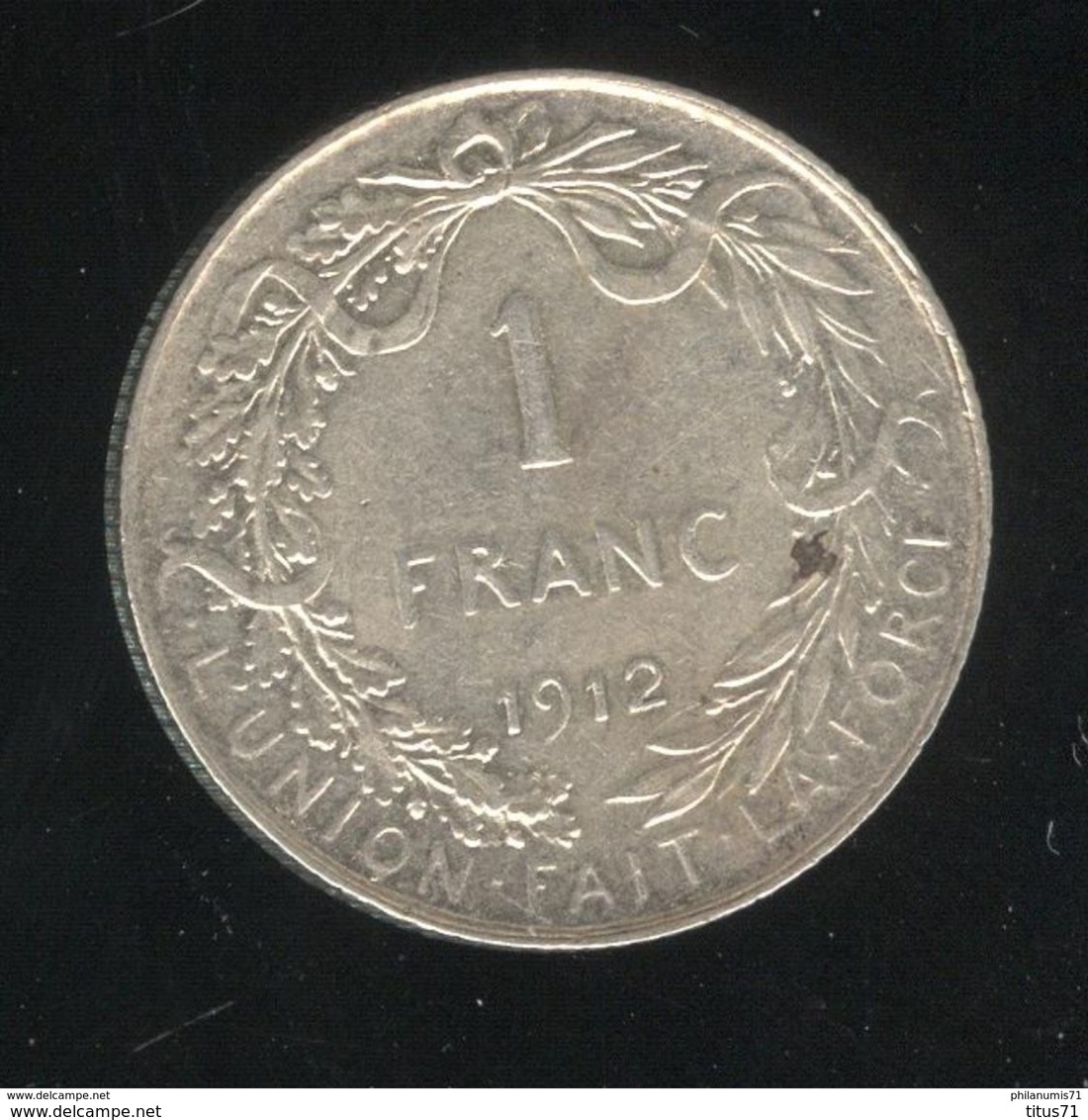 1 Franc Belgique 1912 Albert Roi Des Belges - TTB+ - 1 Franc