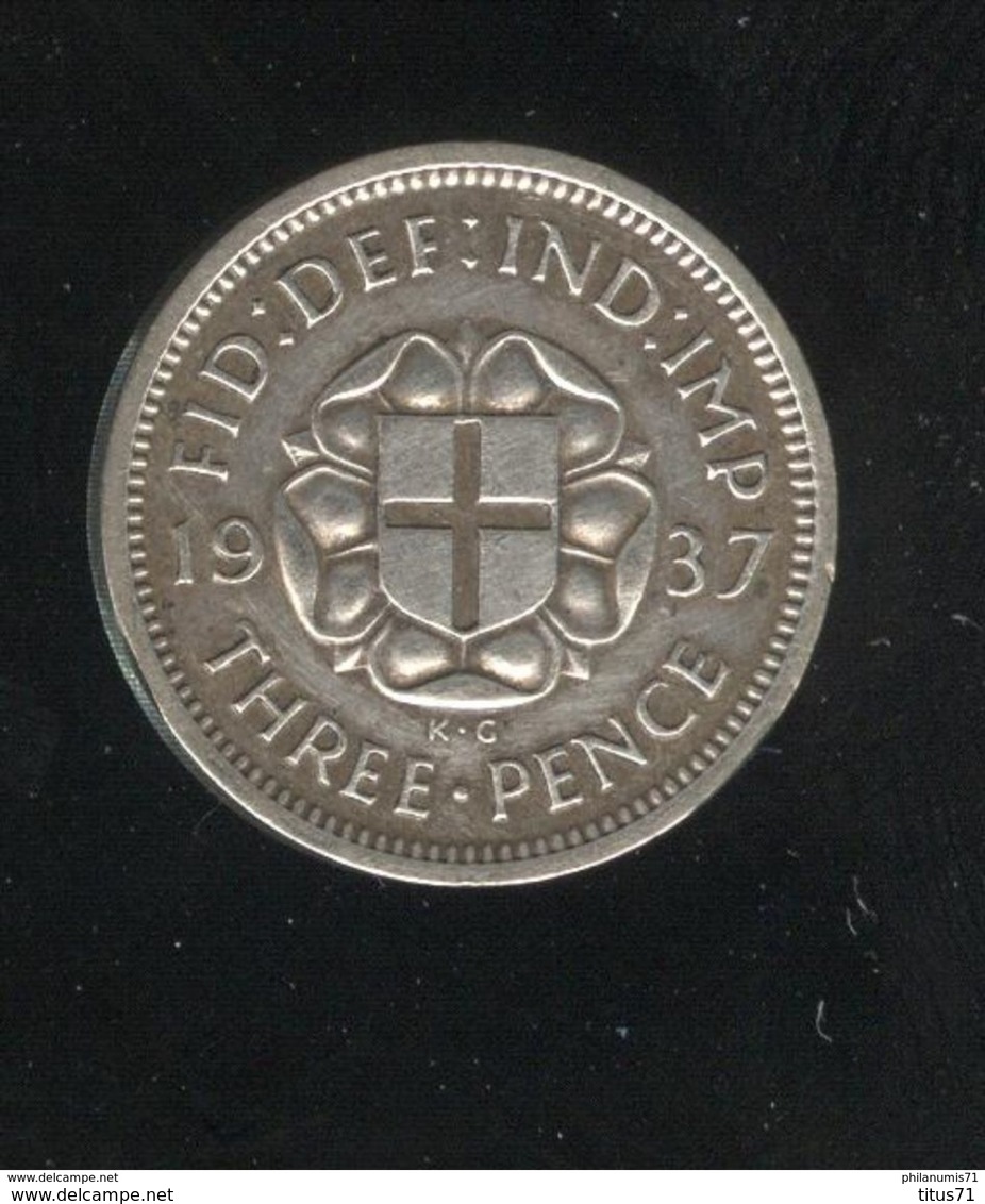 3 Pence Grande Bretagne / UK - 1937 - Rose Des Tudor - TTB+ - F. 3 Pence