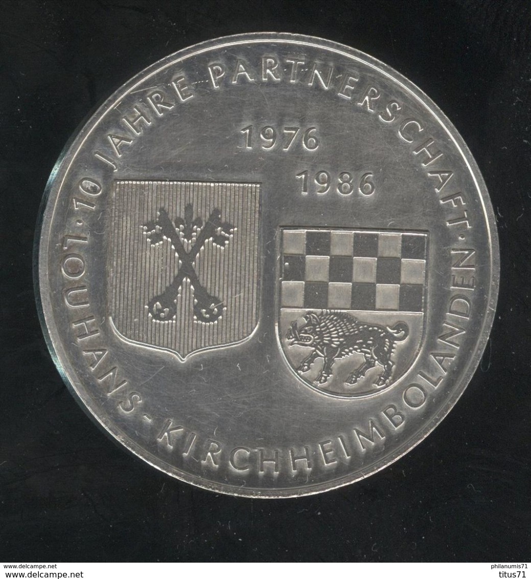 Médaille Commémorative 10ème Anniv. Jumelage De Louhans - Kirchheimbolanden - 1986 - Autres & Non Classés