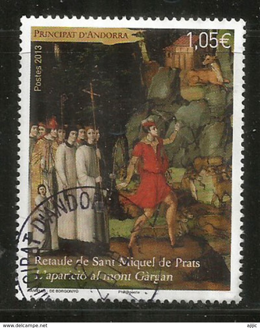 "L'Apparition" Retable De L'église De Sant Miquel De Prats. Un Timbre Oblitéré, 1 ère Qualité - Used Stamps