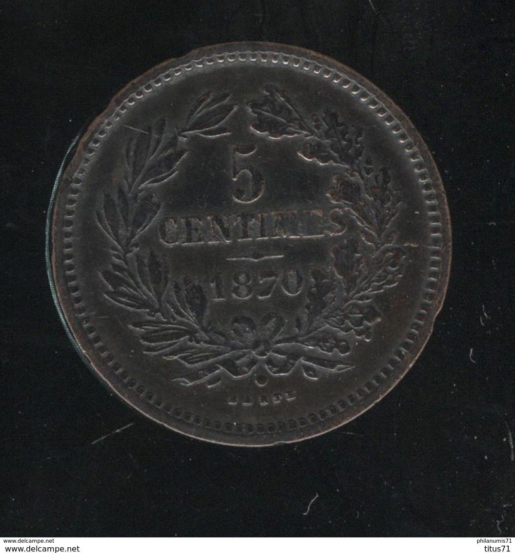 5 Centimes Luxembourg / Luxemburg 1870 SUP - Luxembourg