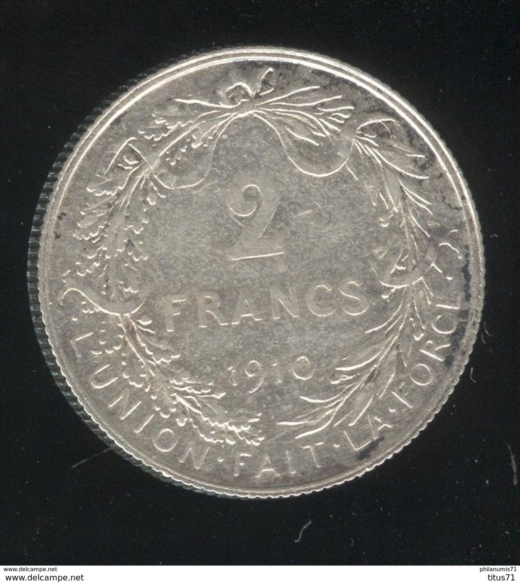 2 Francs Belgique / Belgium 1910 TTB - 2 Francs