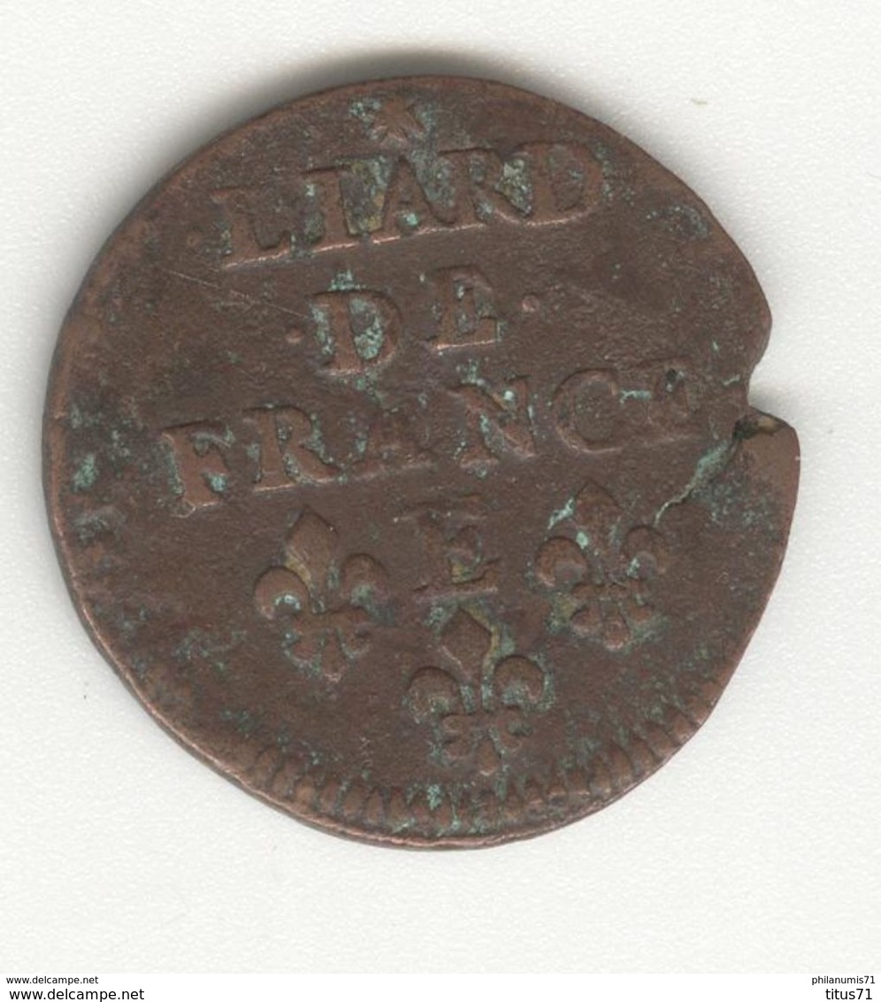 1 Liard De France 1655 E - Louis XV Buste Juvénile - 1643-1715 Louis XIV Le Grand