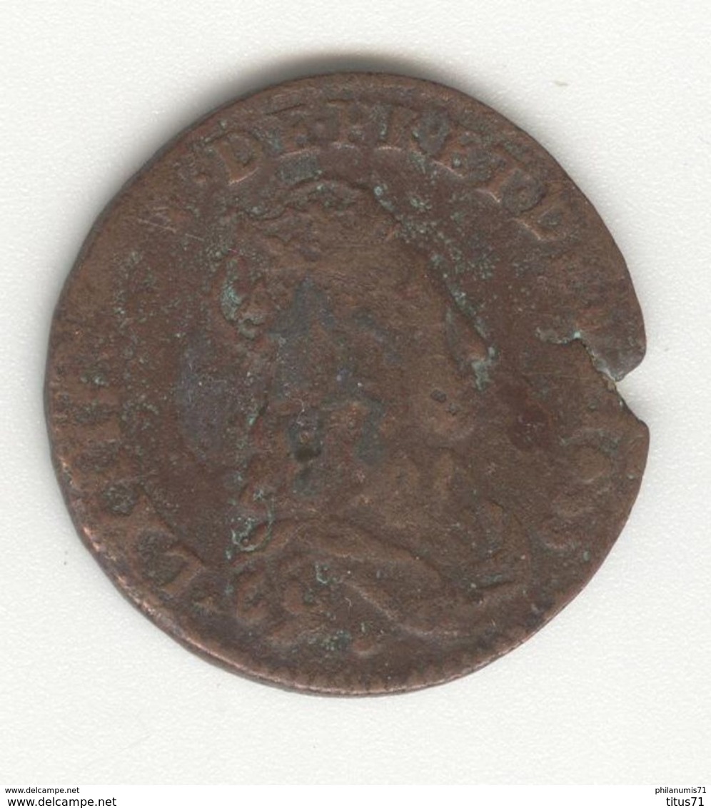 1 Liard De France 1655 E - Louis XV Buste Juvénile - 1643-1715 Ludwig XIV.