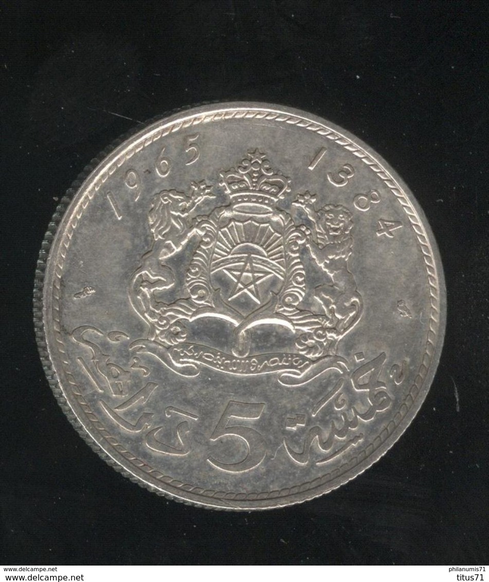 5 Dirhams Maroc / Morocco 1965 Argent - Maroc