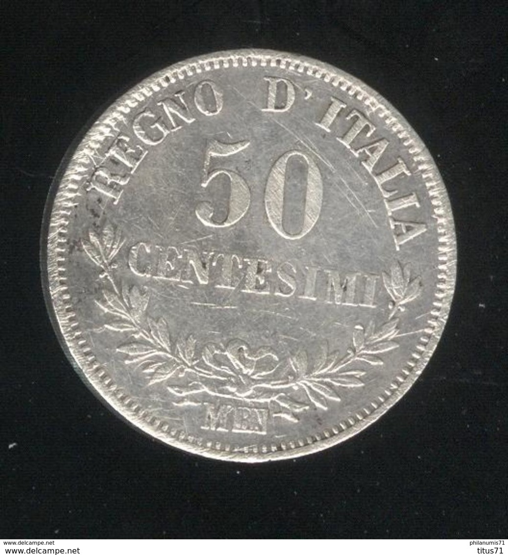 50 Centesimi Italie / Italy 1867 TTB+ - 1861-1878 : Victor Emmanuel II