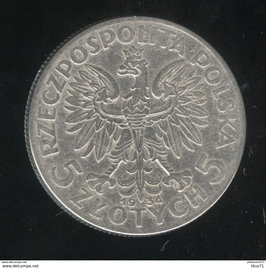 5 Zlotys Pologne 1934 TTB - Pologne