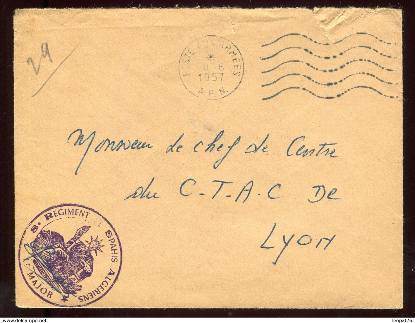 Algérie - Enveloppe En FM Pour Lyon En 1957 - N232 - Briefe U. Dokumente