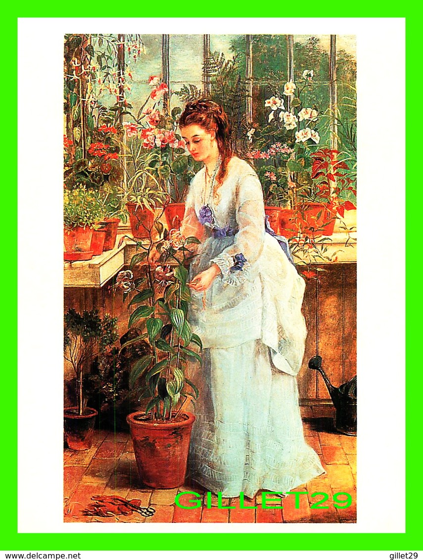 ARTS, PEINTURES - JANE MARIA BOWKETT (1860-1885 - A YOUNG LADY IN A CONSERVATORY - VICTORIA'S SECRET - - Peintures & Tableaux