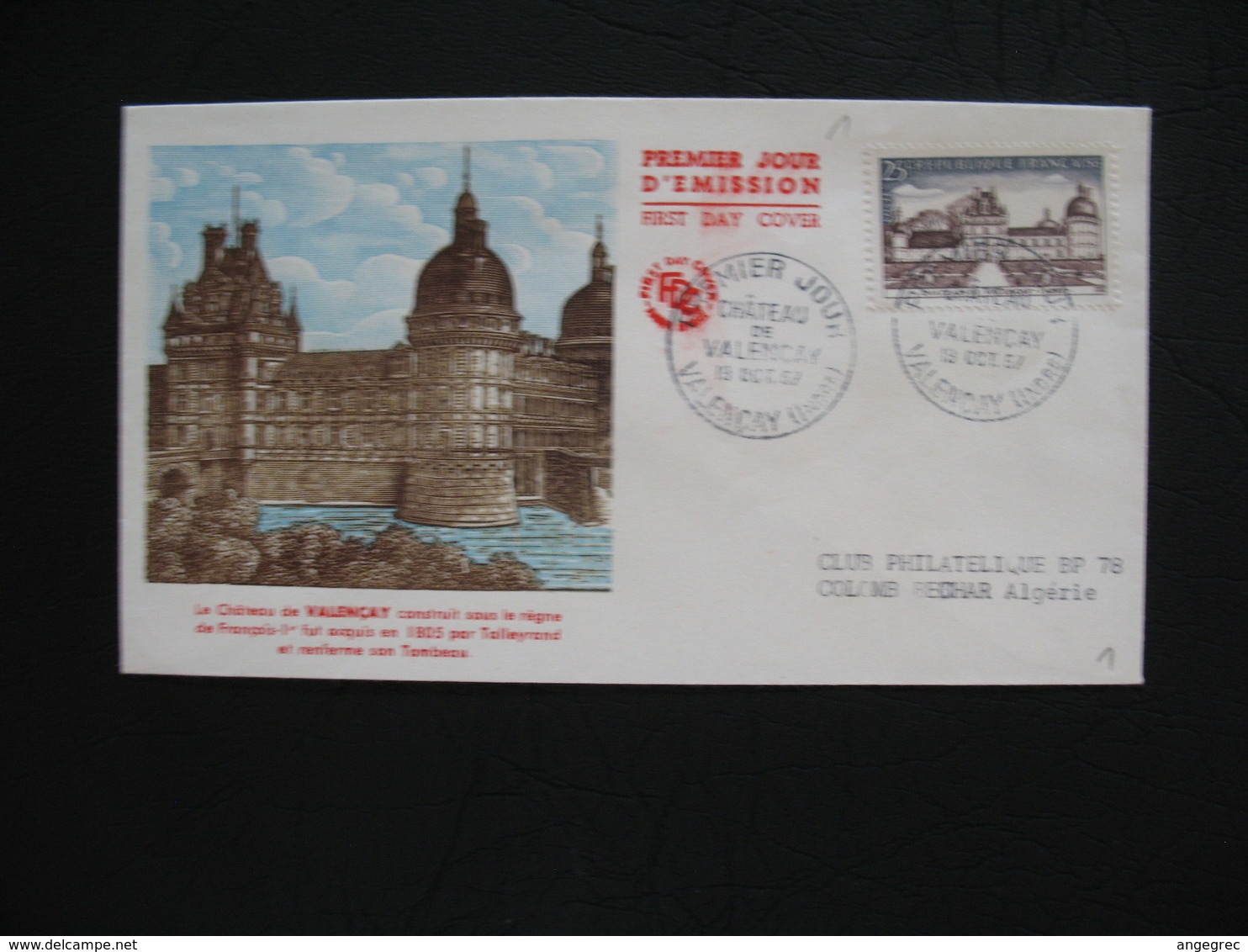 FDC 1957     N° 1128  Château De Valençay    à Voir - 1950-1959