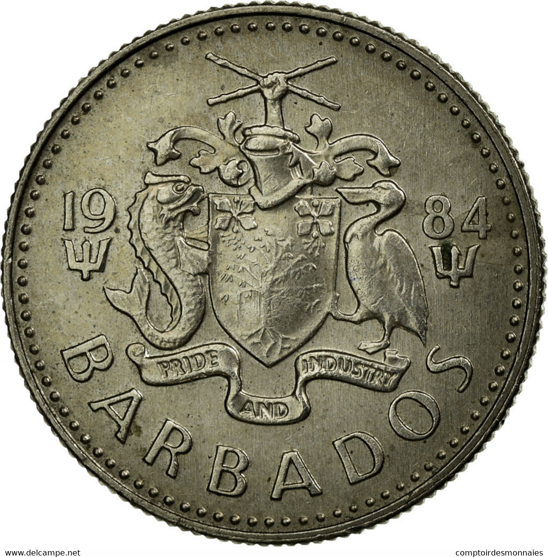 Monnaie, Barbados, 10 Cents, 1984, Franklin Mint, TTB, Copper-nickel, KM:12 - Barbades