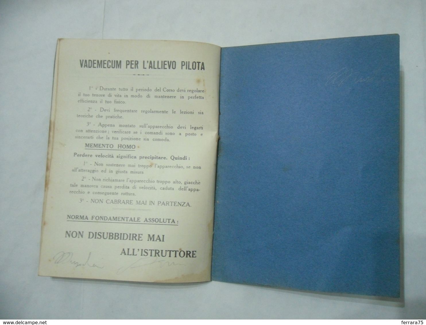 WW2 REGIA AERONAUTICA AVIERE VARESE PNF LIBRETTO PERSONALE DI VOLO ZOGLING SCUOLA FEDERALE FASCISTA DI VOLO