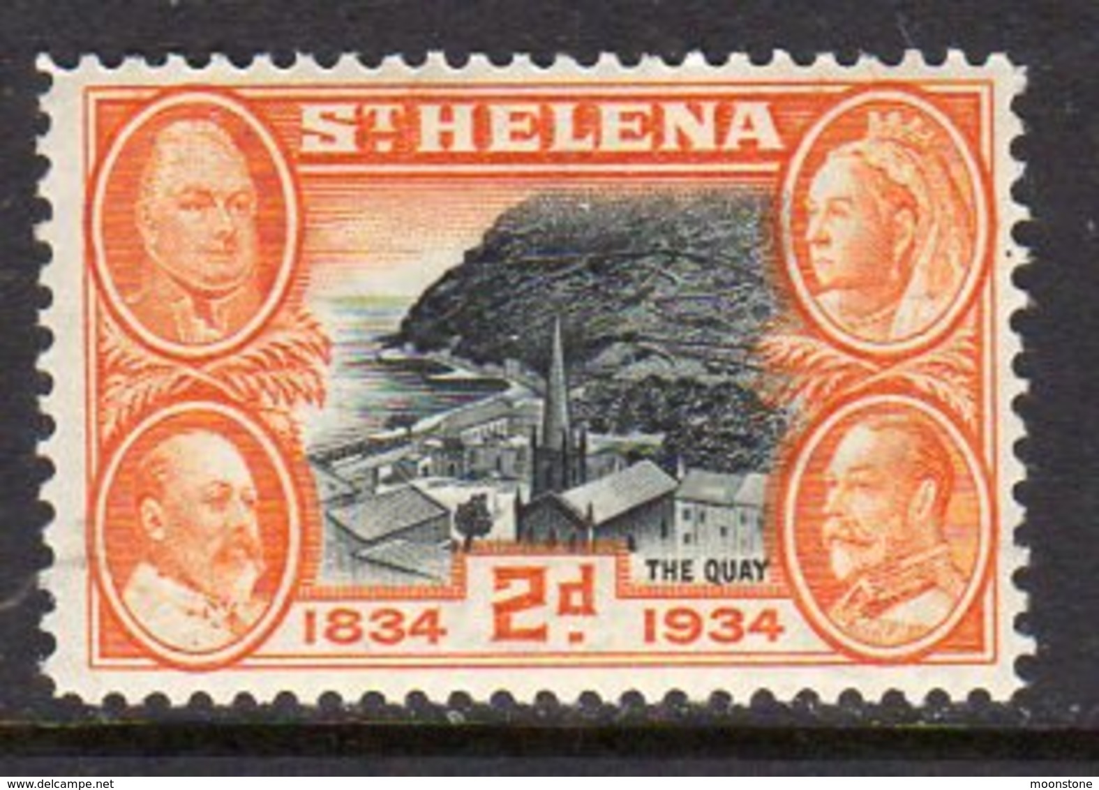 St. Helena GV 1934 Centenary Of Colonisation 2d Value, Wmk. Script CA, Hinged Mint, SG 117 - Saint Helena Island