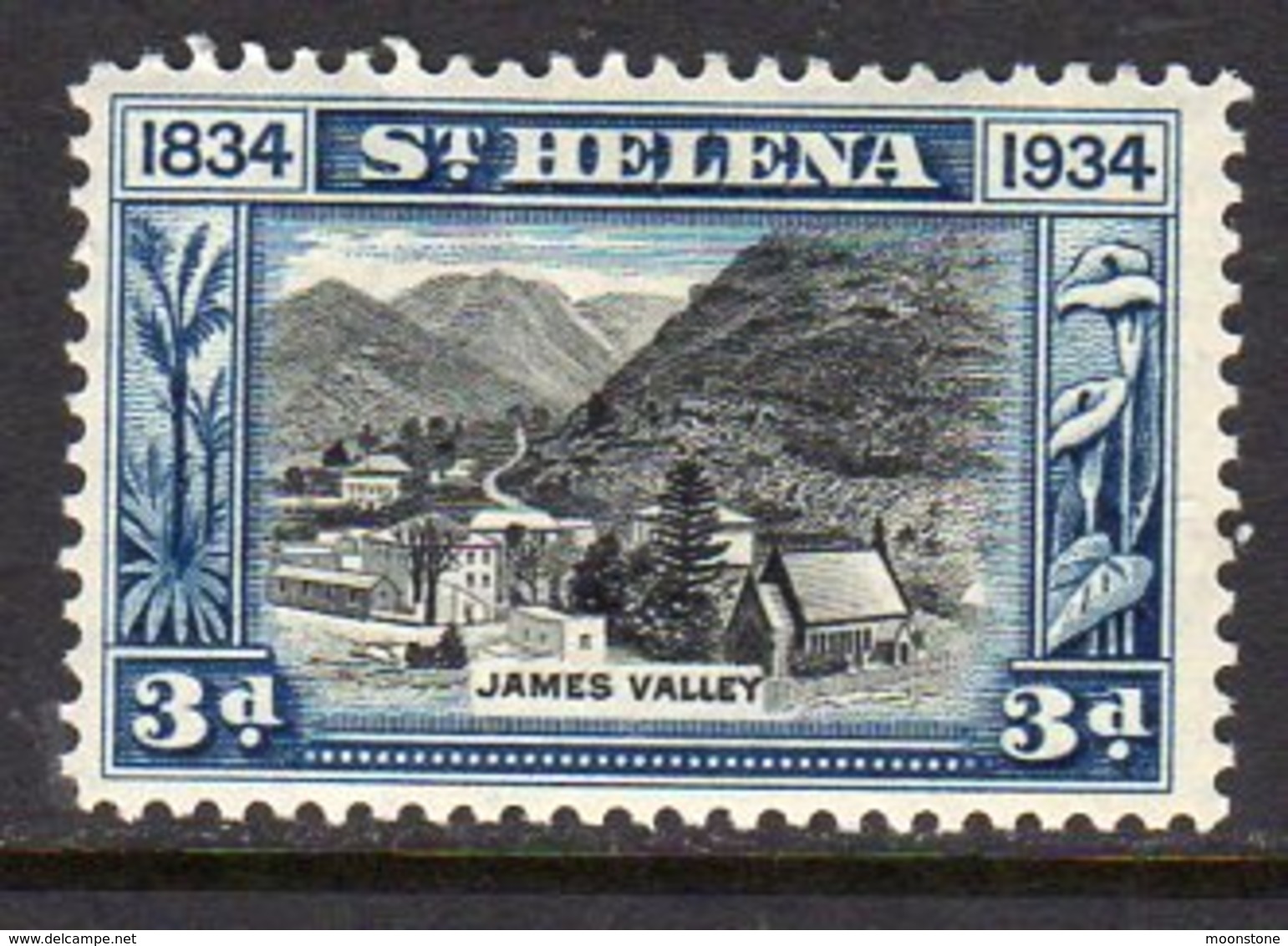 St. Helena GV 1934 Centenary Of Colonisation 3d Value, Wmk. Script CA, Hinged Mint, SG 118 - Saint Helena Island