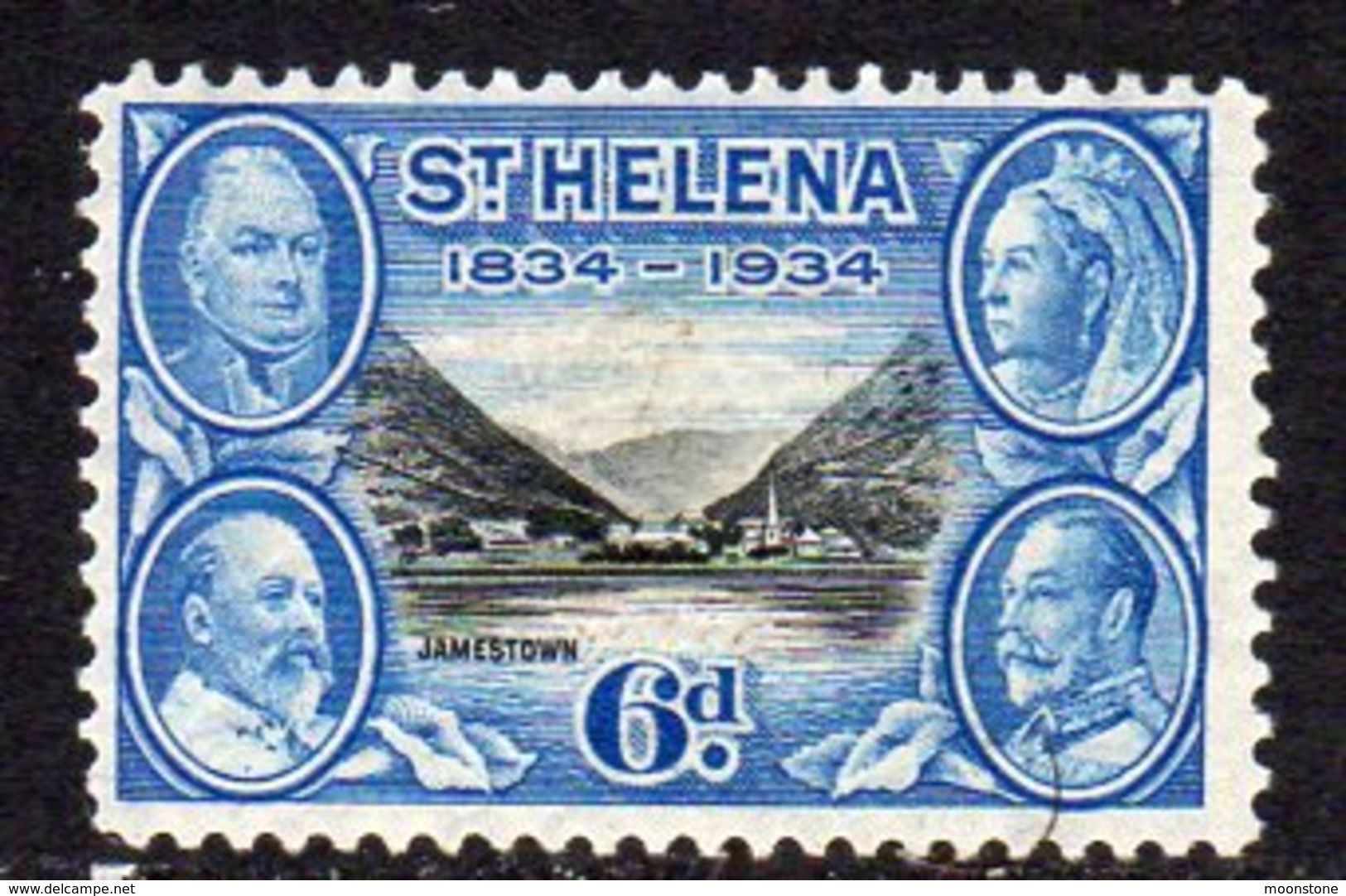 St. Helena GV 1934 Centenary Of Colonisation 6d Value, Wmk. Script CA, Hinged Mint, SG 119 - Saint Helena Island