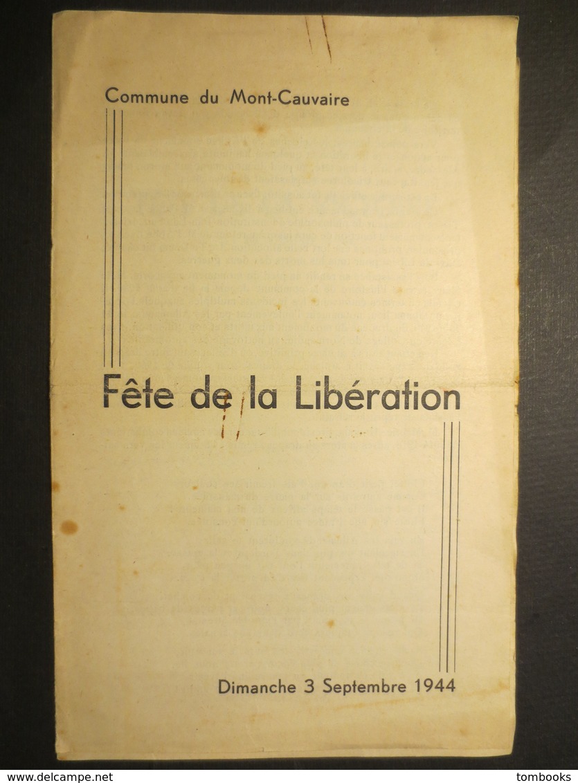 76 - Mont - Cauvaire - Brochure - Abbé Leclerc - Fête De La Libération - Dimanche 3 Septembre 1944 - - Normandie