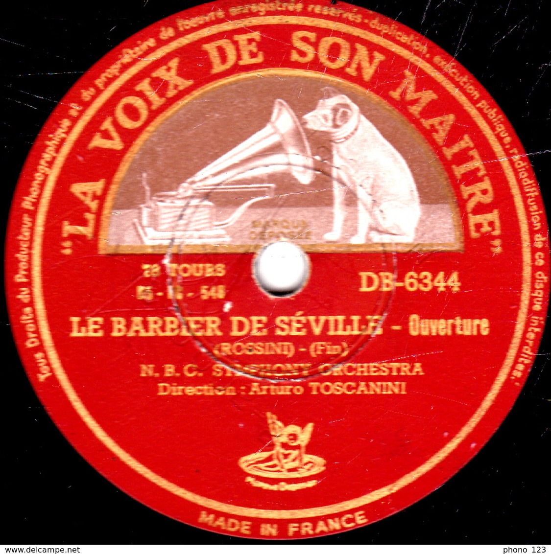 78 Trs - 30 Cm - Etat TB - LE BARBIER DE SEVILLE  (ROSSINI) - Ouverture 1re Partie Et Fin - N.B.C. SYMPHONIE ORCHESTRA - 78 T - Disques Pour Gramophone