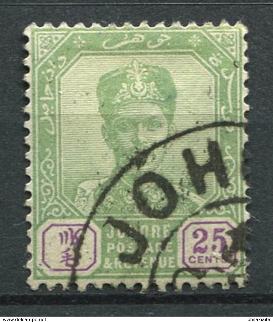 Johore 1896 Mi. 31 Usato 100% 25 C, Sultan Ibrahim Con I Baffi - Johore