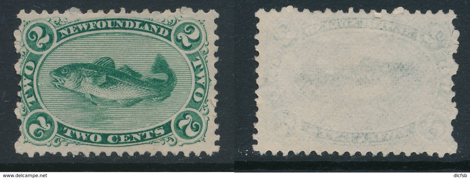 NEWFOUNDLAND, 1865 2c Bluish Green,white Paper Fine Unused No Gum SG31 Cat £120 - 1865-1902