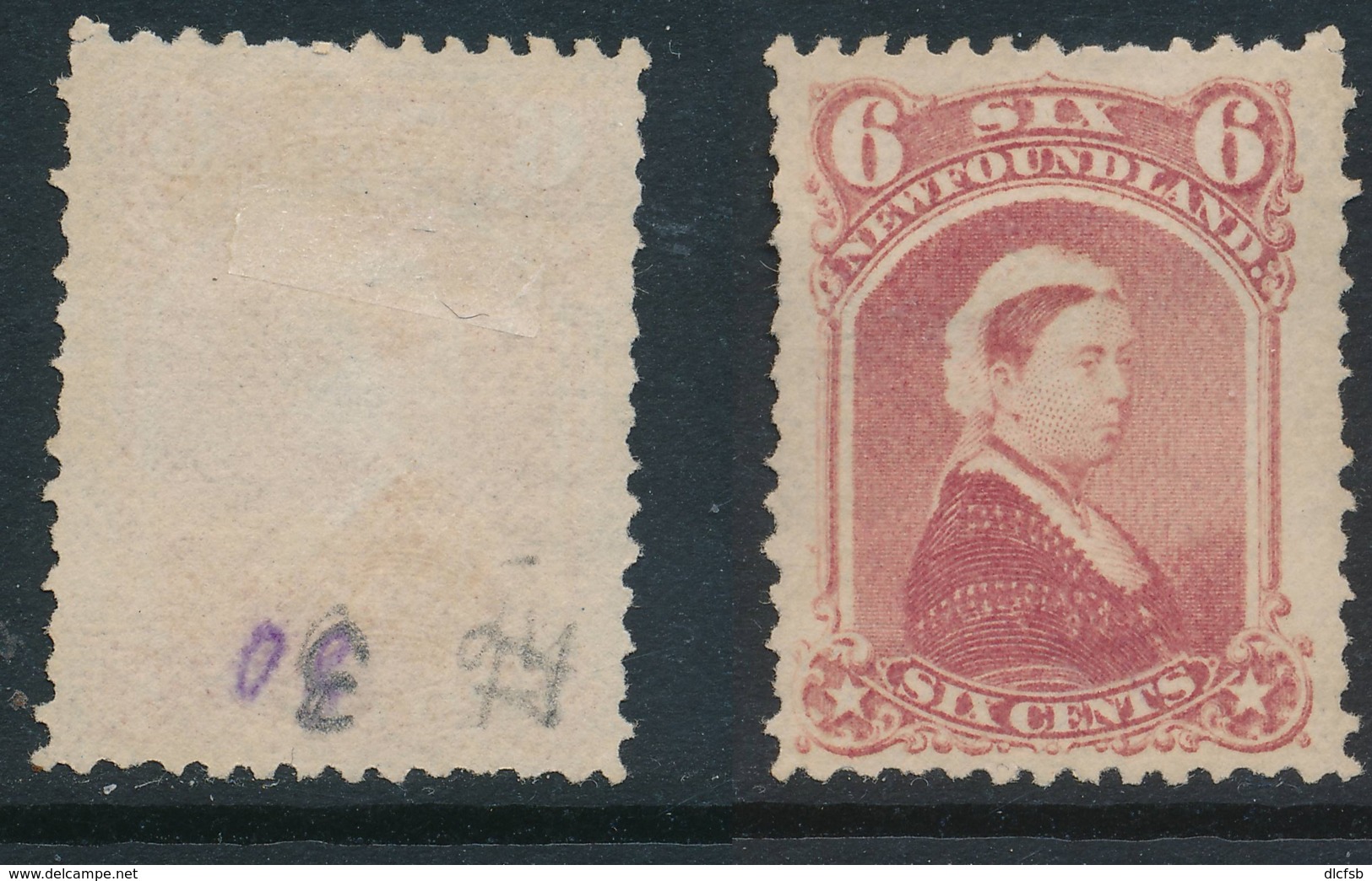 NEWFOUNDLAND, 1868 6c Rose Fine, Unused No Gum, SG39, Cat £16 - 1865-1902