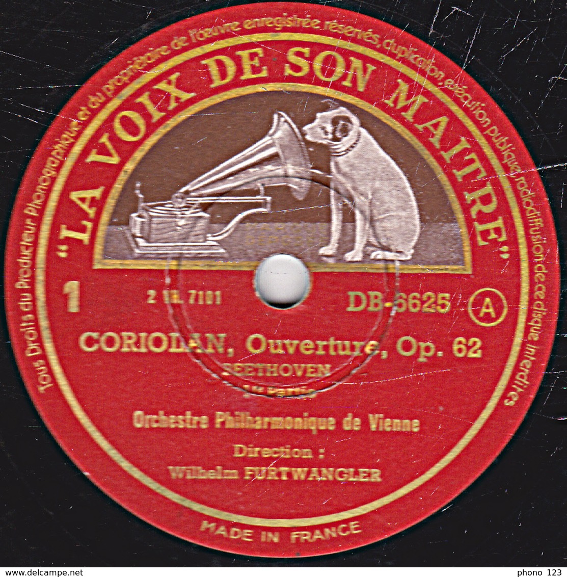 78 Trs - 30 Cm - Etat TB - CORIOLAN Ouverture Op. 62  BEETHOVEN  1re Partie Et Conclusion  Orchestre Philh. De Vienne - 78 T - Disques Pour Gramophone