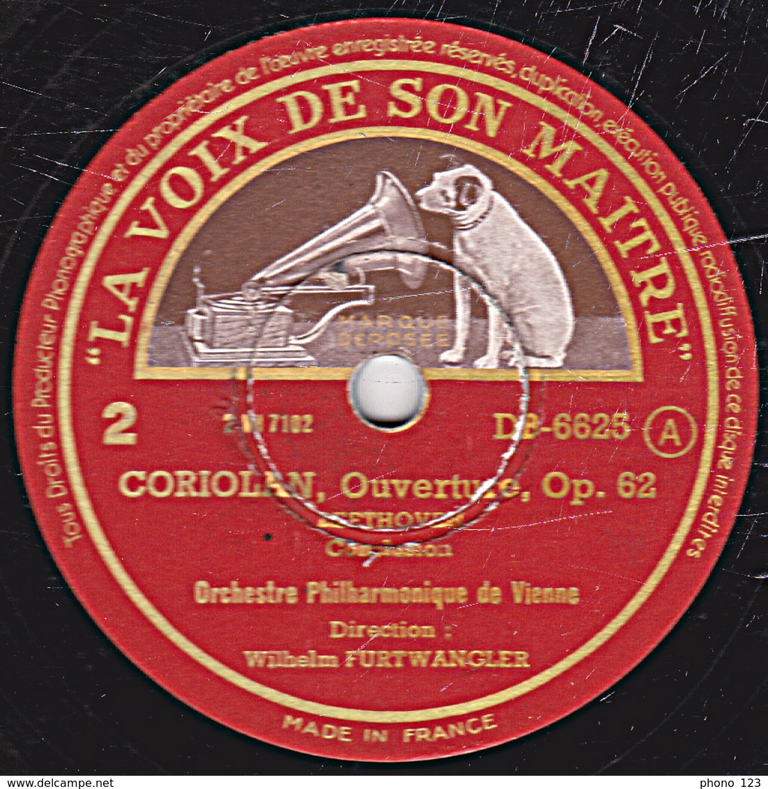 78 Trs - 30 Cm - Etat TB - CORIOLAN Ouverture Op. 62  BEETHOVEN  1re Partie Et Conclusion  Orchestre Philh. De Vienne - 78 T - Disques Pour Gramophone