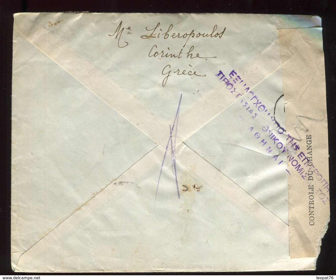 Grèce - Enveloppe Pour Paris En 1949 Avec Contrôle Postal - N262 - Cartas & Documentos