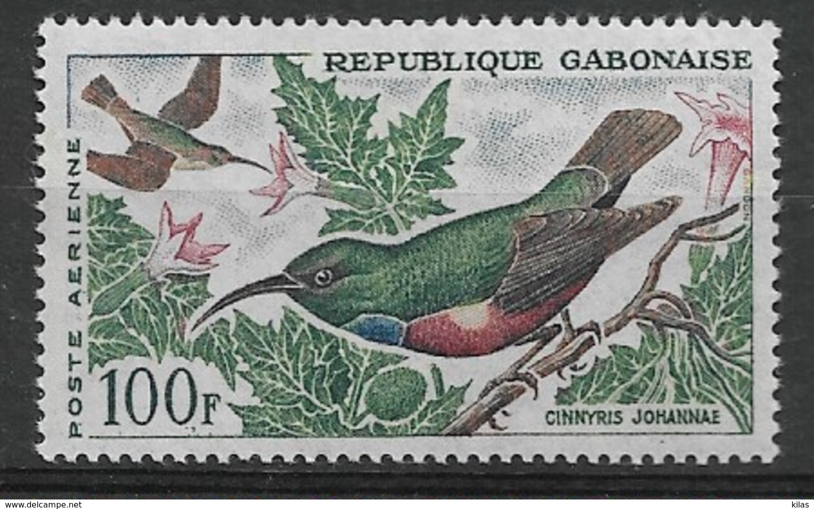 GABON 1963  Birds, Hummingbirds "cinnyris Johannae" - Hummingbirds