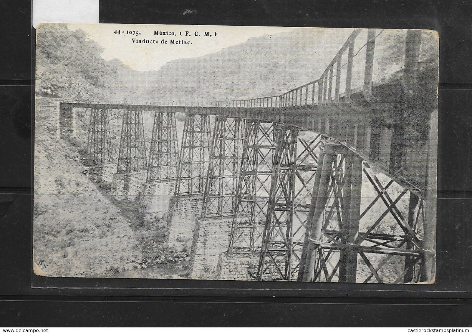 O) MEXICO, BRIDGE -EMBLEM. METLAC VIADUCT -MEXICAN RAILROAD -MEANS OF COMMUNICATION, POSTAL CARD XF - Mexico