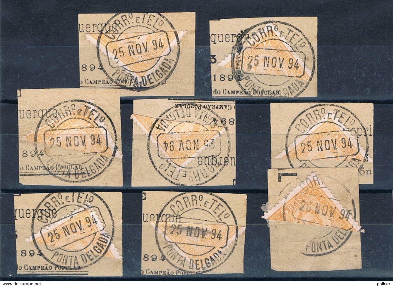 Ponta Delgada, 1892/3, # 1, Bipartido, Used - Ponta Delgada