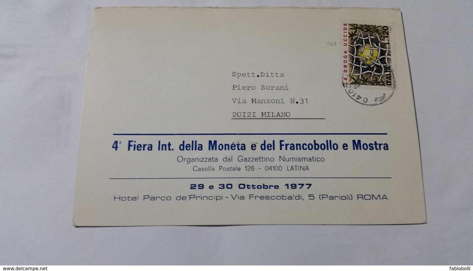 (3734) ITALIA STORIA POSTALE 1977 - 1971-80: Marcofilie