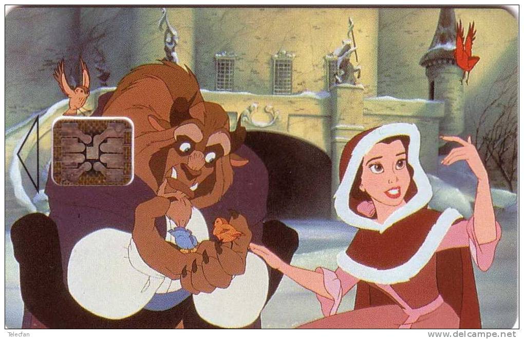 FRANCE CARTE JEU DISNEY 10U SC5  BEAUTY AND THE BEAST BELLE ET LA BETE UT RARE - Disney