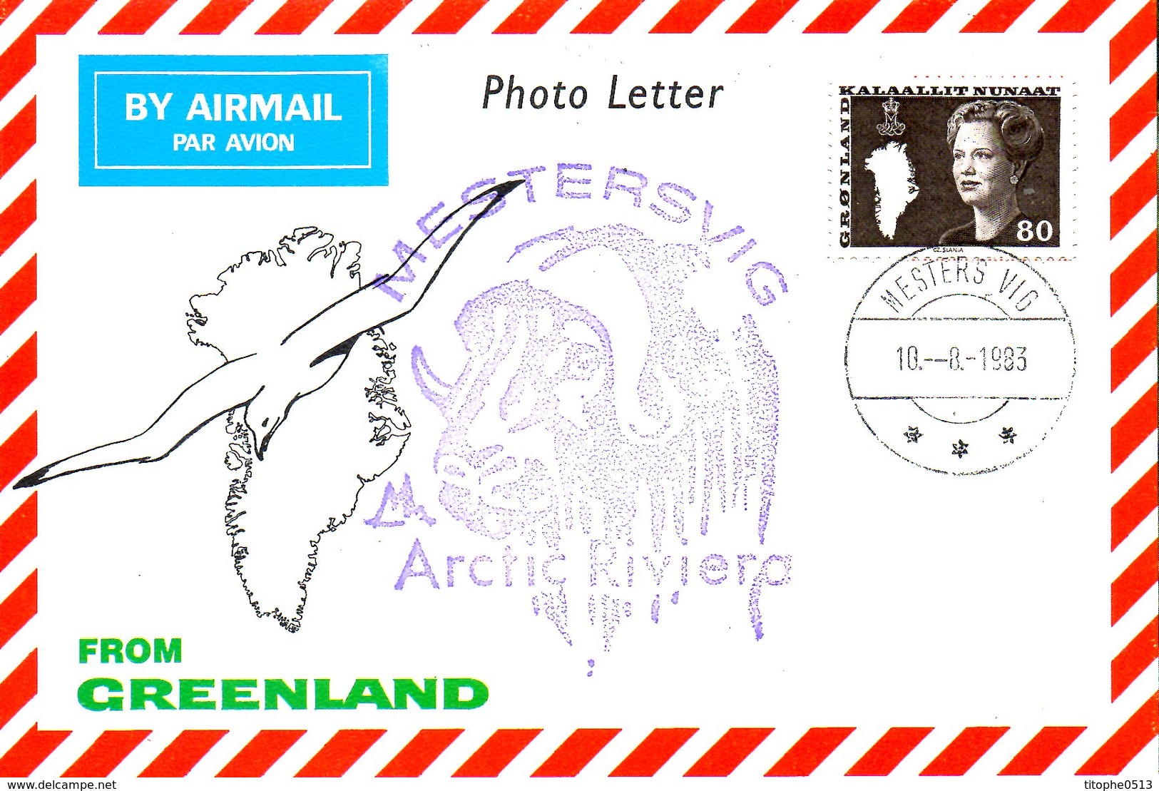 GROENLAND. Superbe Enveloppe Illustrée Ayant Circulé En 1983. Mestersvig/Arctic Riviera. - Arctic Tierwelt