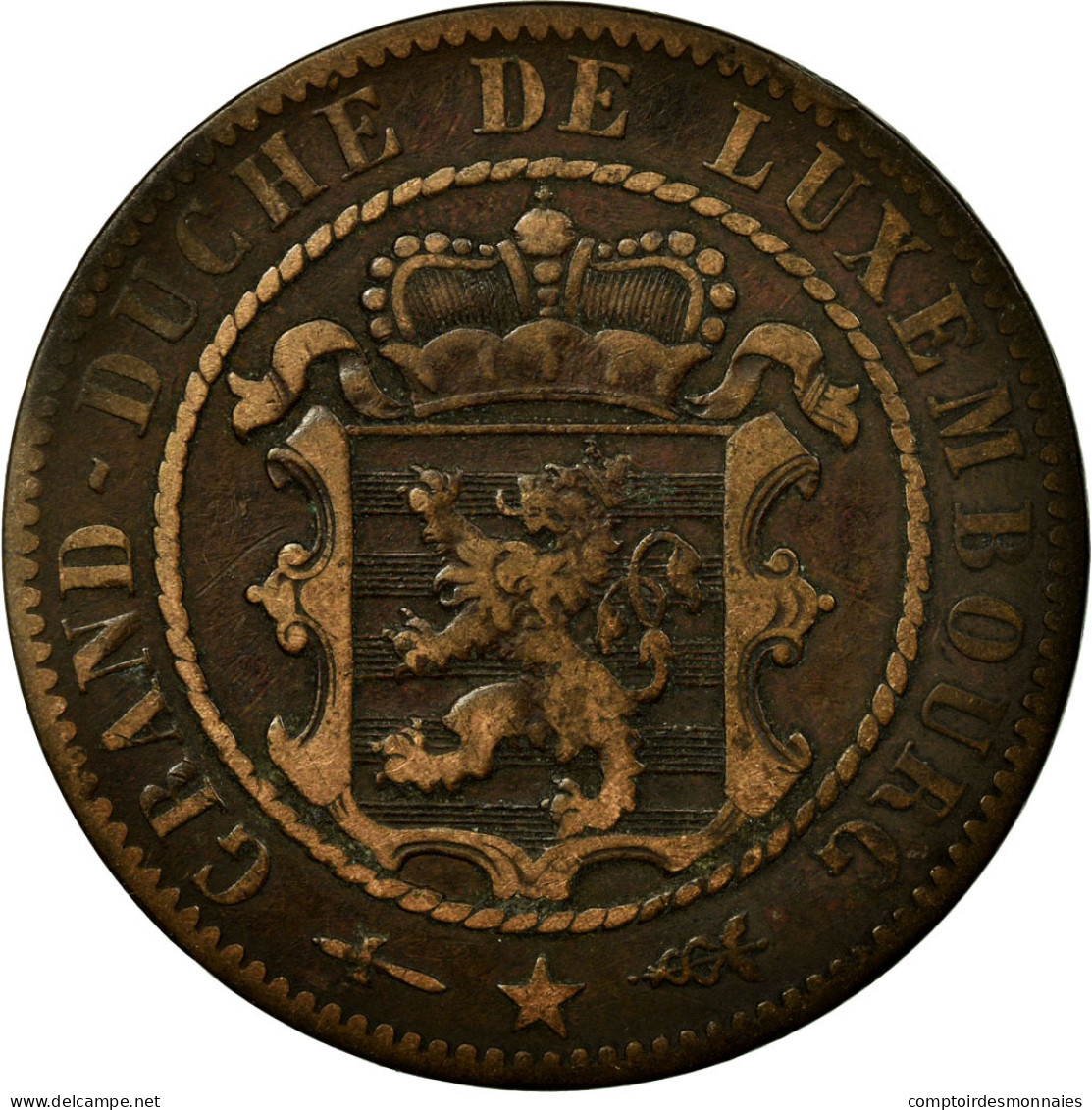 Monnaie, Luxembourg, William III, 10 Centimes, 1854, Utrecht, TB+, Bronze - Lussemburgo