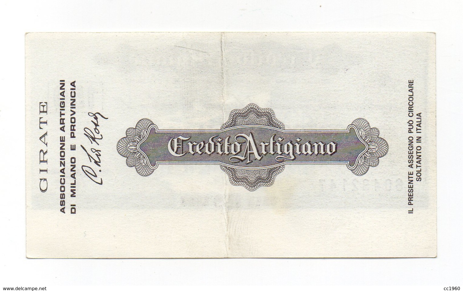 Italia - Miniassegno Da Lire 150 Emesso Dal Credito Artigiano Nel 1977 - (FDC13013) - [10] Assegni E Miniassegni