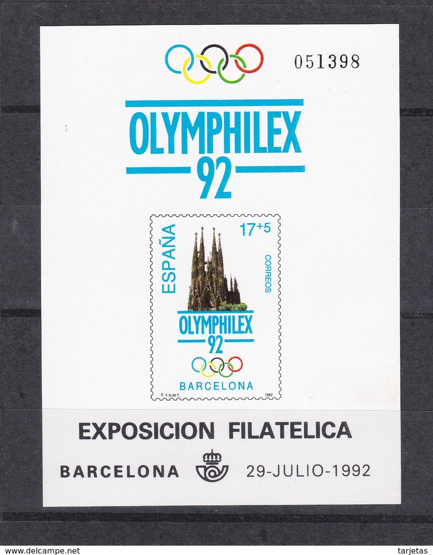 Nº 26 PRUEBA DE LUJO DE OLYMPHILEX EXPOSICION FILATELICA DE BARCELONA DEL AÑO 1992 - Prove & Ristampe