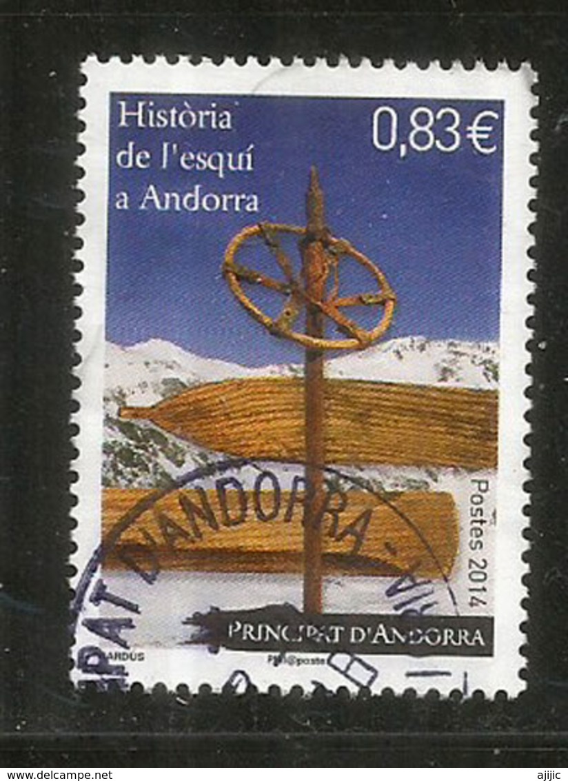 ANDORRA. Histoire Du Ski En Andorre,  Timbre Oblitéré 1 ère Qualité, Année 2014 - Used Stamps