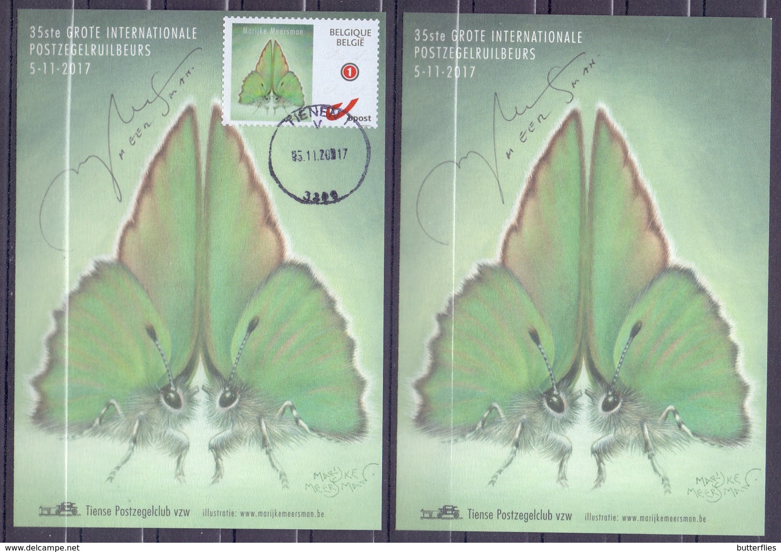 Belgie - 2017 - OBP - ** 35 Ste Grote Internationale Postzegelbeurs - 5 - 11 - 2017 - Tienen - M.Meersman ** Vlinder - 2011-..