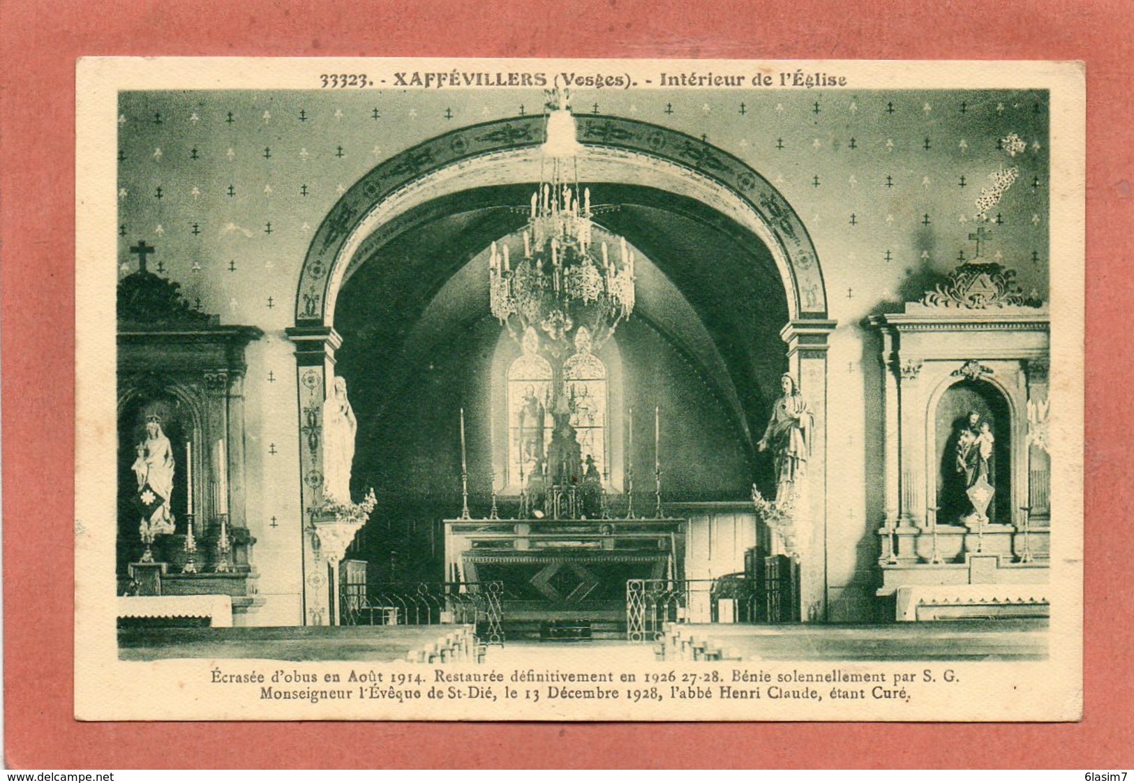 CPA - XAFFEVILLERS (88) - Aspect De L'intérieur De L'Eglise Dans Les Années 30 - Sonstige & Ohne Zuordnung