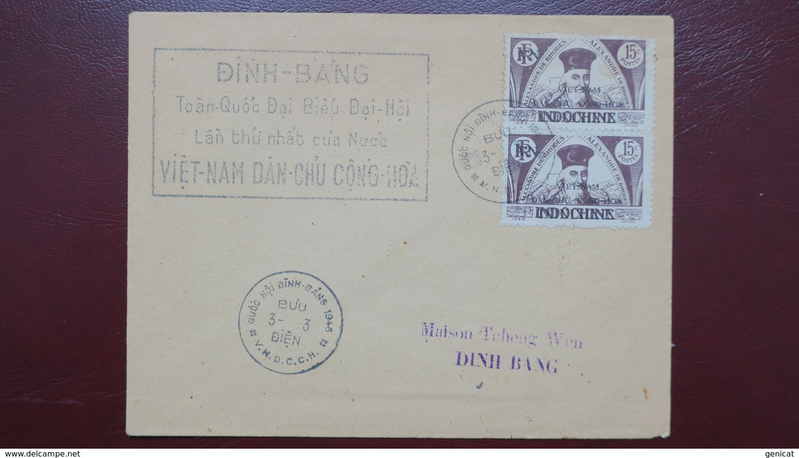 Vietnam Enveloppe Commémorative 1ere Assemblée Nationale Du Vietnam 3 Mars 1946 - Viêt-Nam