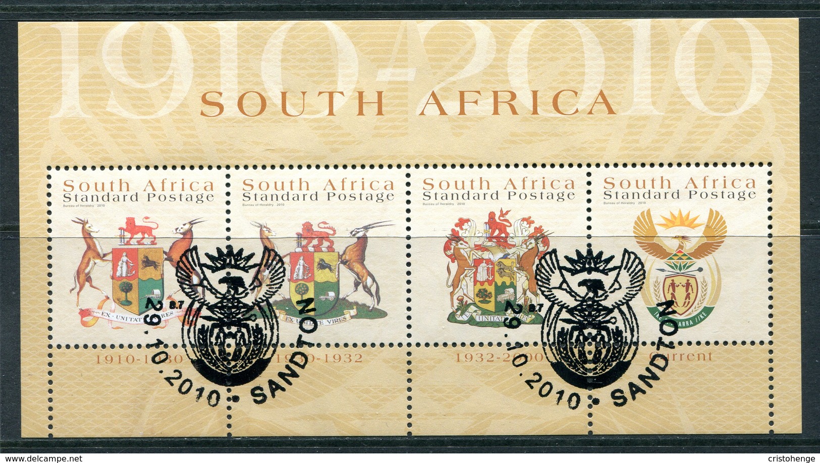 South Africa 2010 Centenary Of South Africa MS Used (SG MS1866) - Gebruikt