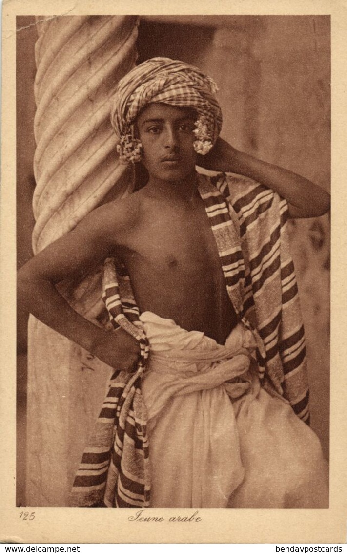 Arab Man With Flowers In Hair, Gay Interest (1920s) L. & L. 125 Postcard - Asia